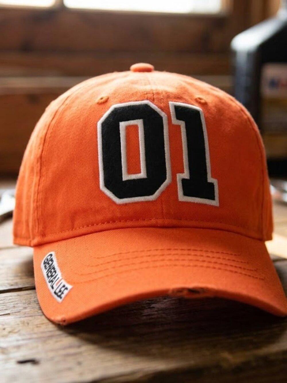 General Lee 01 Hat Dukes of Hazzard Good Ol Boy Distressed Orange Baseball Cap